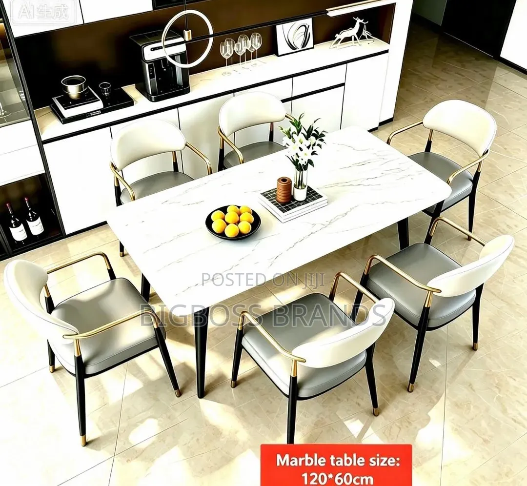 Dinning Table Full Set
1pc Marble Table 6pc Chairs