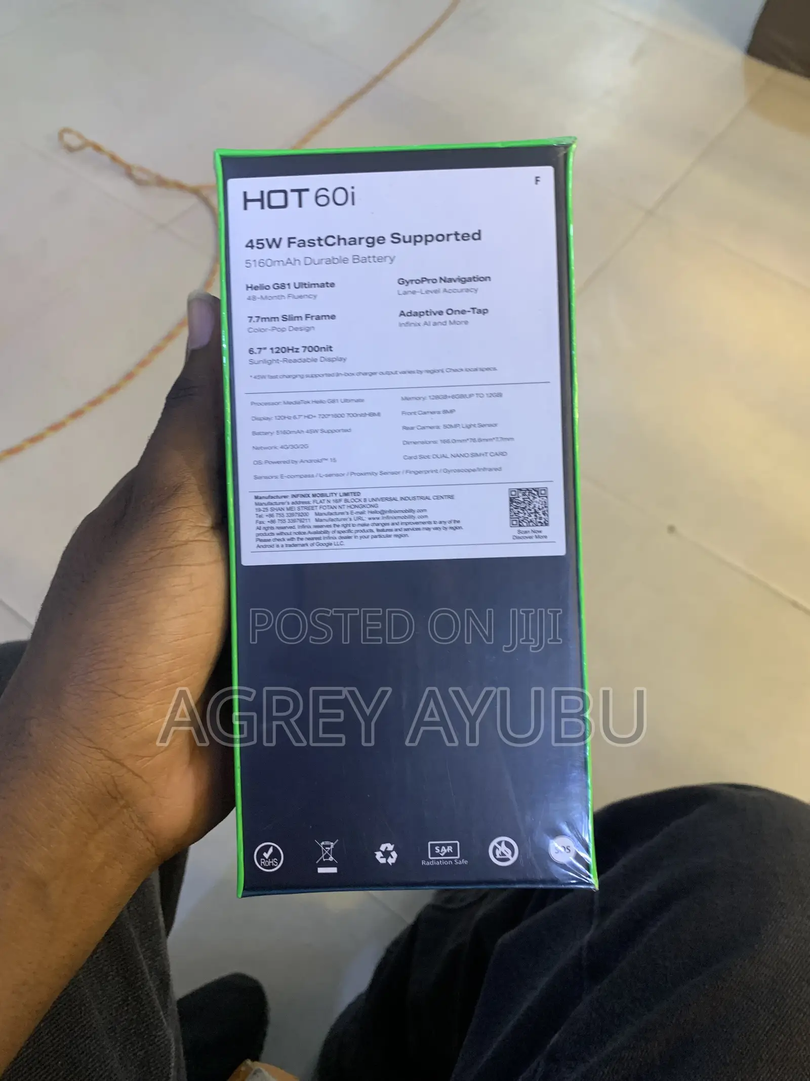 New Infinix Hot 60i 128 GB