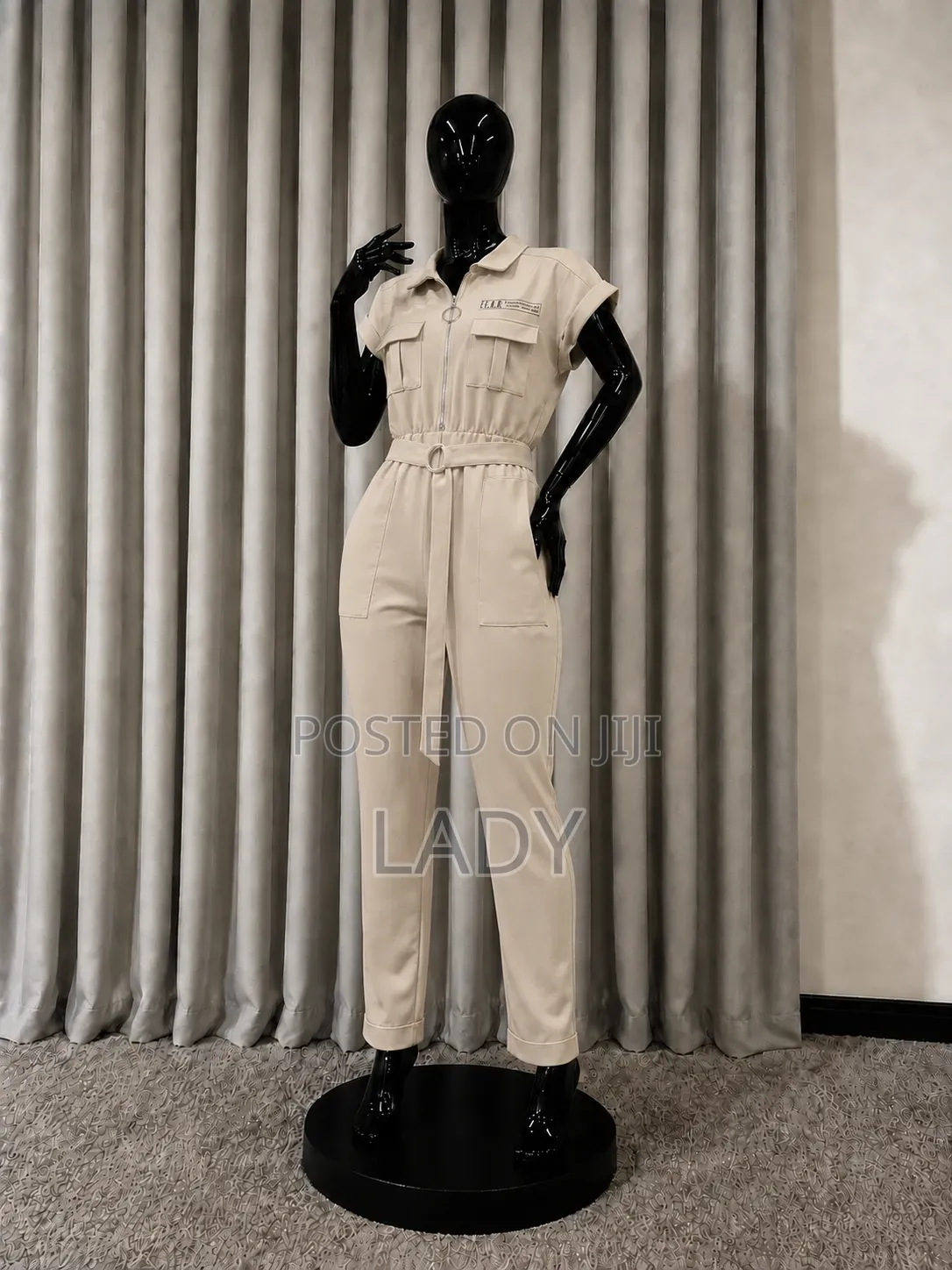 Max URBN Cream Utility Jumpsuit – Size XS
