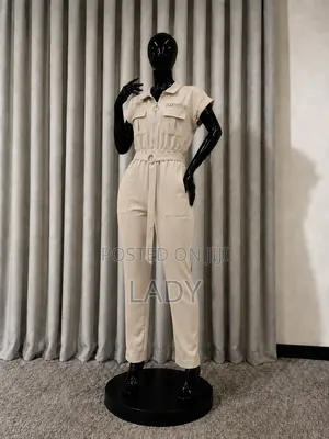 Max URBN Cream Utility Jumpsuit – Size XS