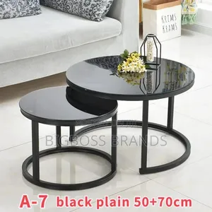 Round Coffee Table  a-7 Black Plain