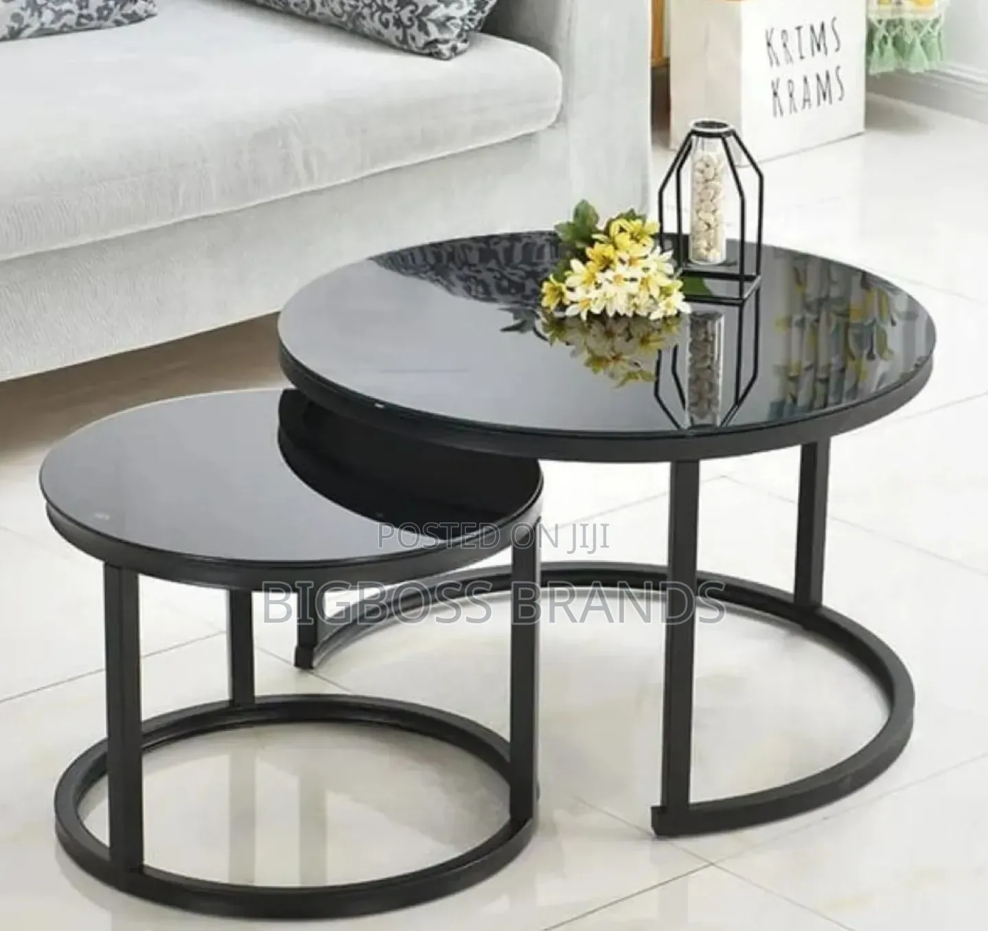 Round Coffee Table  a-7 Black Plain