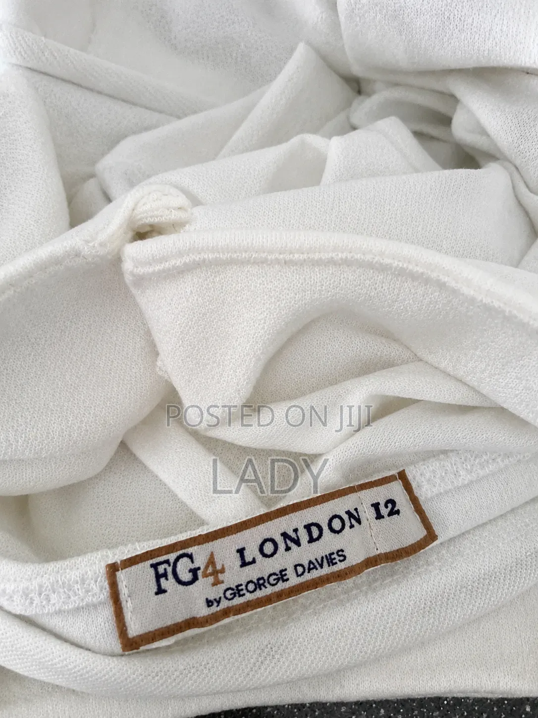 FC4 London White Ruffle Sleeve Bodycon Midi Dress – Size 12 [L]