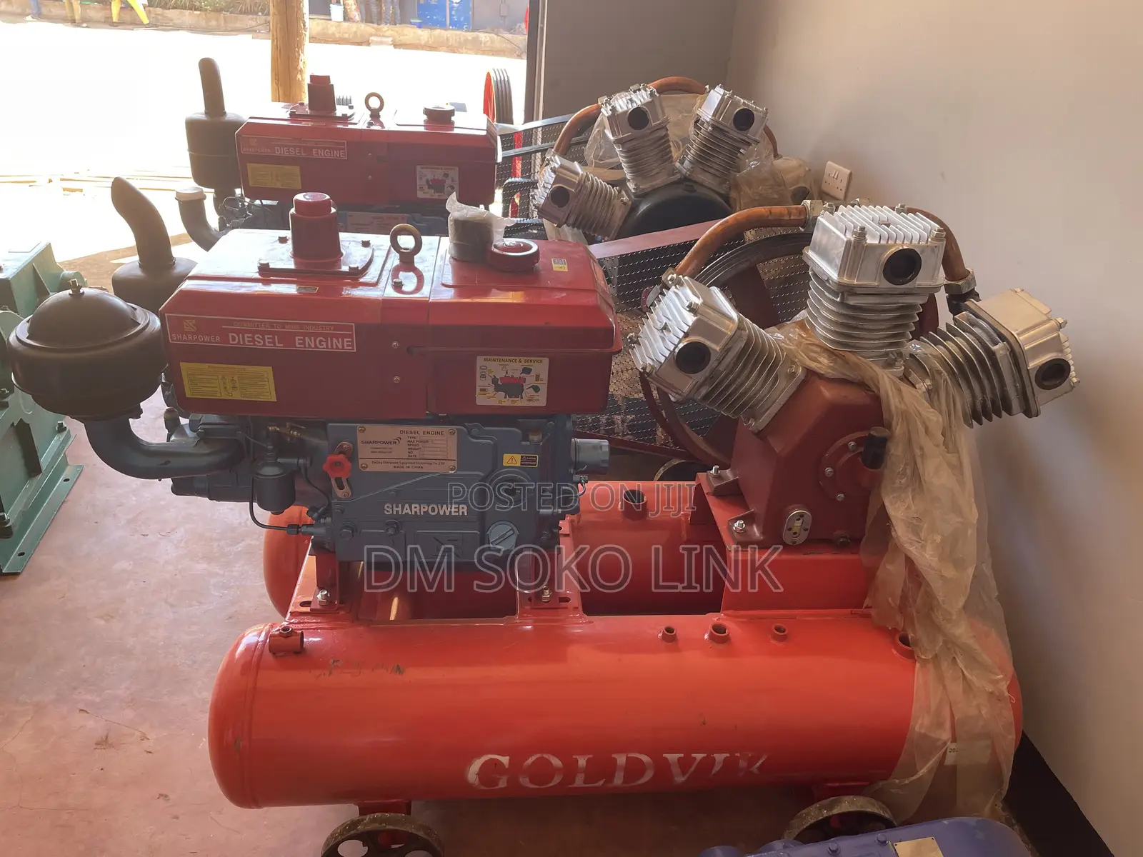 Diesel Air Compressor With Tank – Complete 4 Pistons