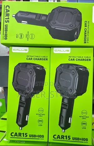 Calus CAR15 USB + iOS Retractable Cable Car Charger