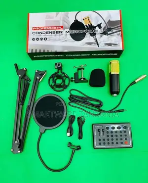 Broadcasting Recording Condenser Microphone Set Audio Mixer Sound Card