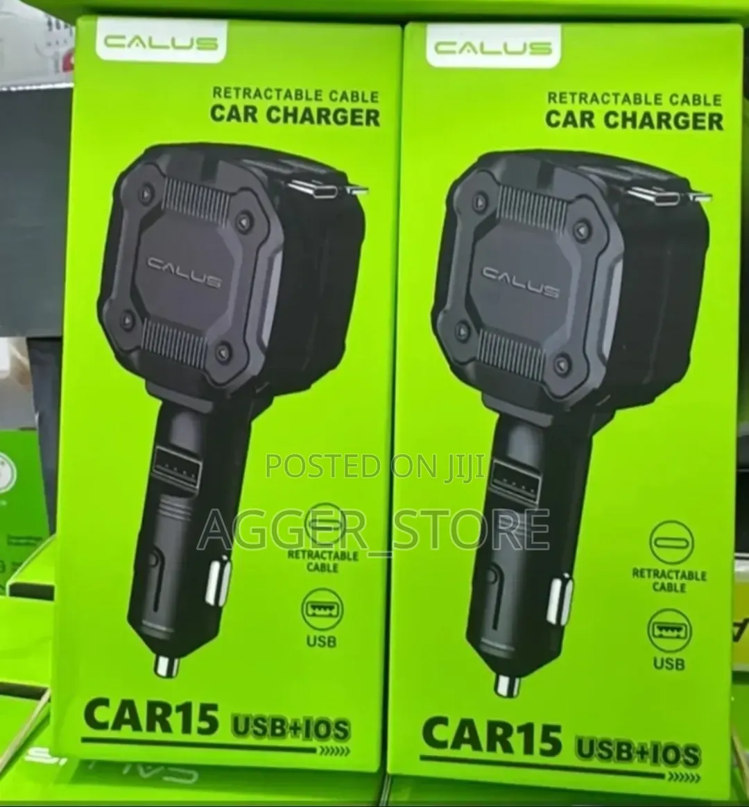 Calus CAR15 USB + iOS Retractable Cable Car Charger