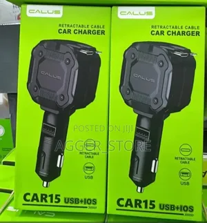 Calus CAR15 USB + iOS Retractable Cable Car Charger