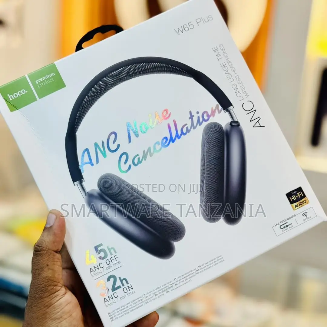 Hoco W65 Plus Wireless Headphones With ANC, 45h Battery, Hi-Fi Audio