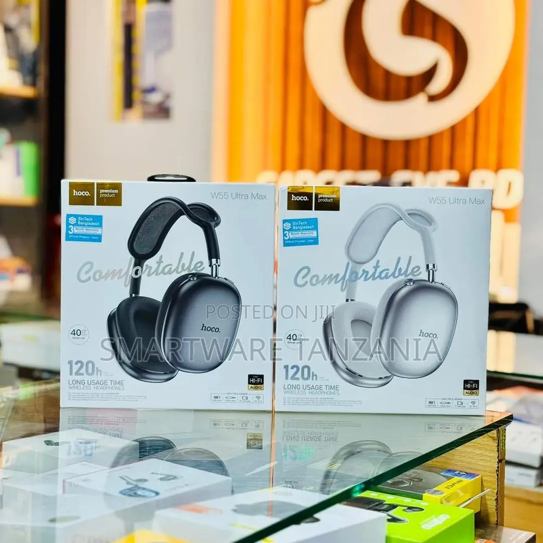 Hoco W55 Ultra Max Wireless Headphones, 120 Hours Battery, Bluetooth