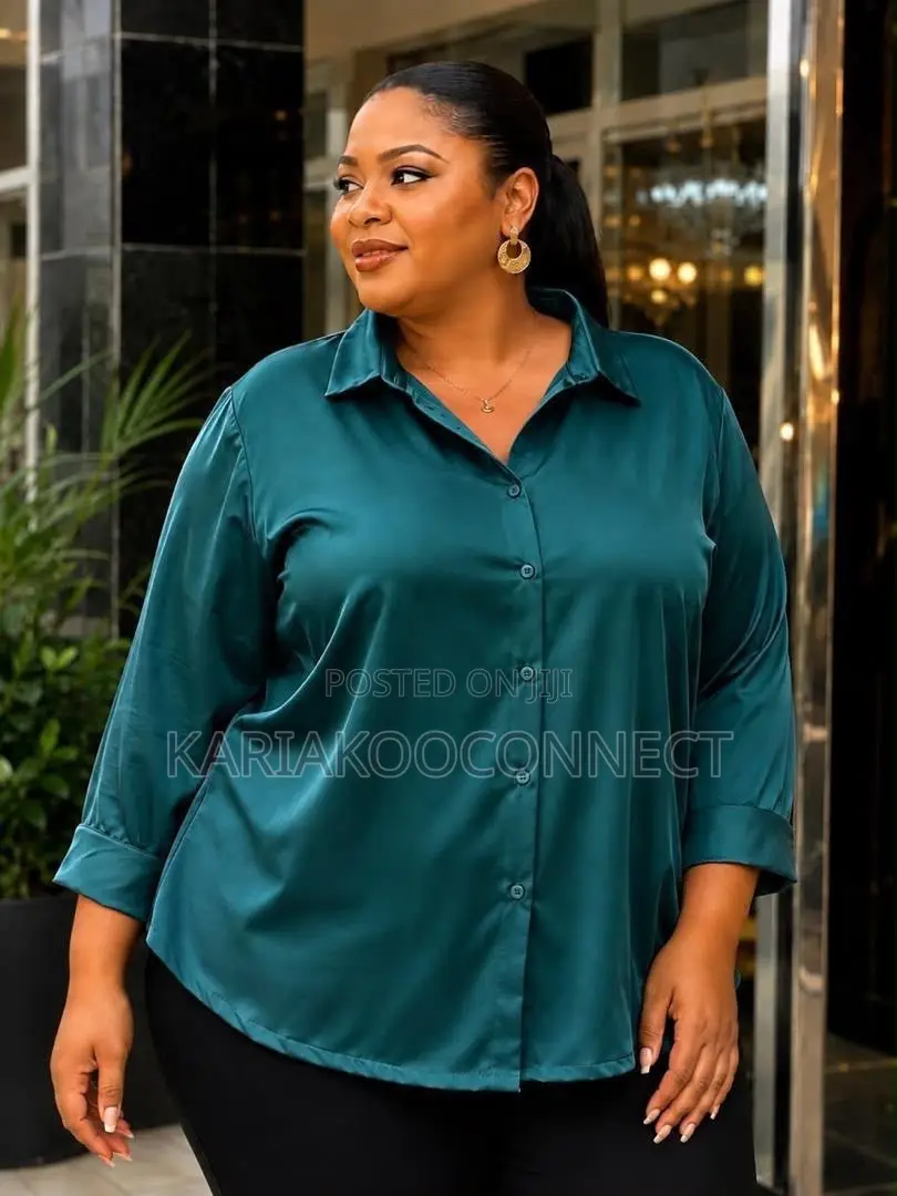 Satin Button-Down Blouse