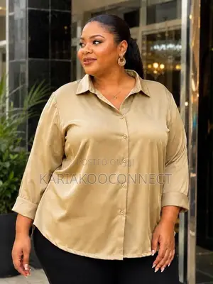 Satin Button-Down Blouse