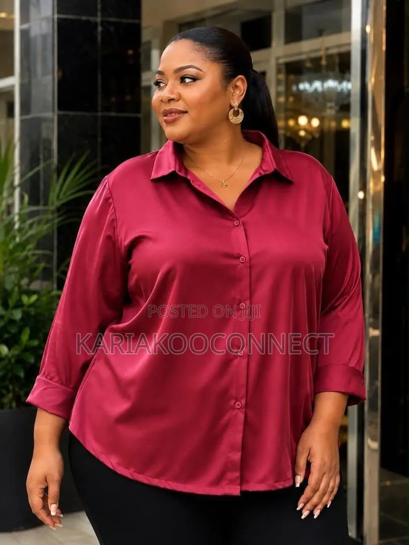 Satin Button-Down Blouse