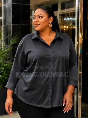 Satin Button-Down Blouse