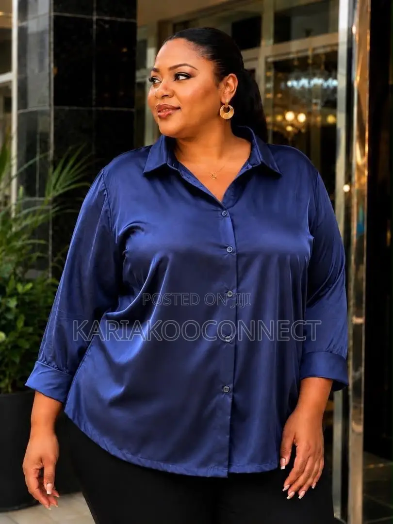 Satin Button-Down Blouse