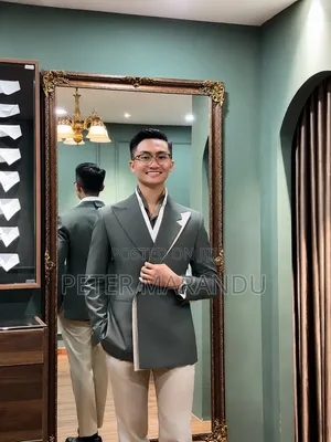 Luxury Two-Tone Smart Casual Blazer Trouser)