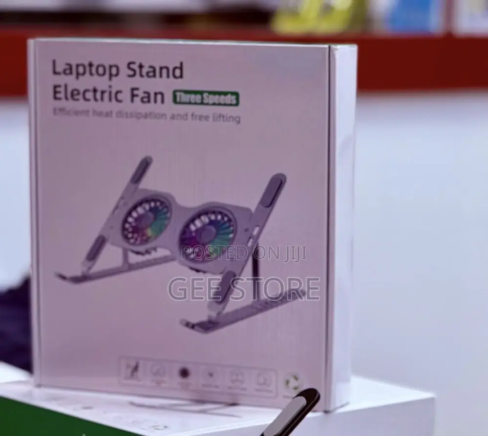 Portable Aluminum Alloy Laptop Stand Dual Electric Fan