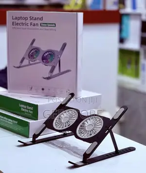 Portable Aluminum Alloy Laptop Stand Dual Electric Fan