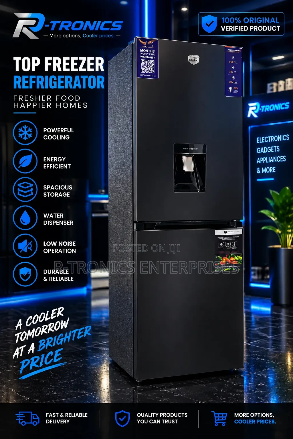 253litres Inox Double Door Refrigerator Mr. UK