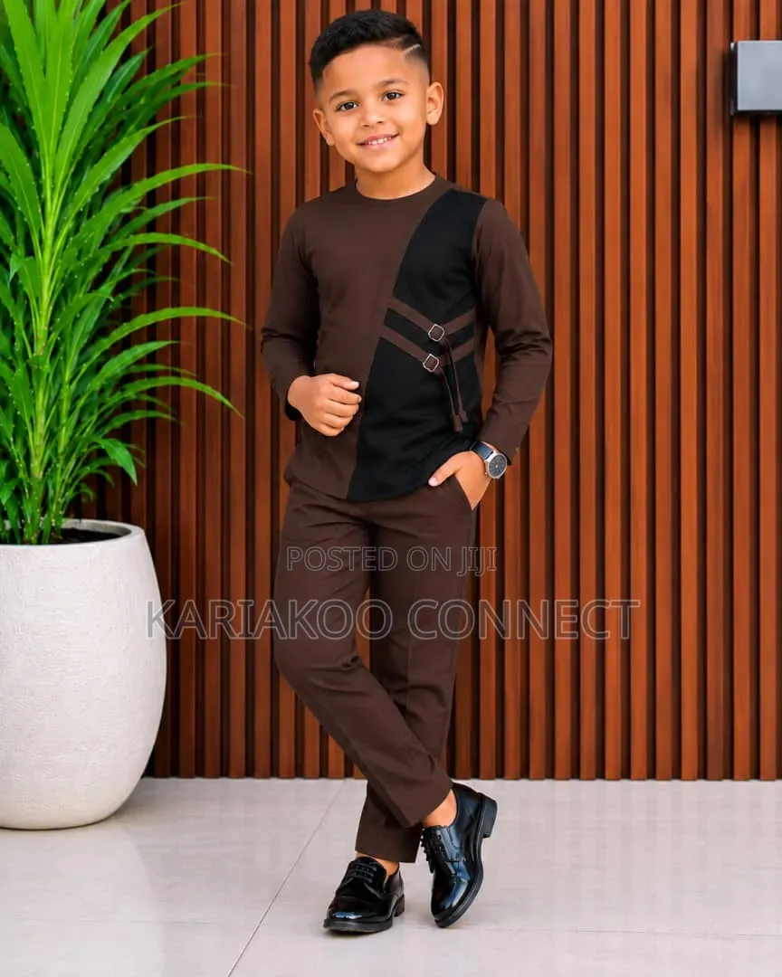 Brown and Black Child Suit