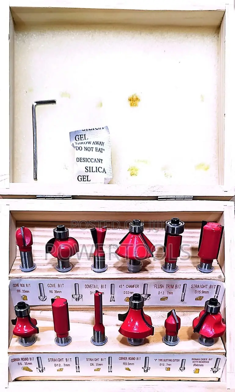 Router Bits Set 12pc 8mm and 6mm