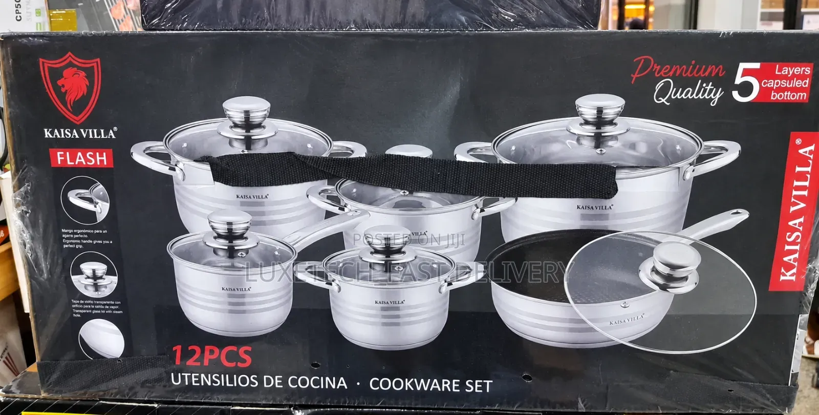 Kaisa Villa 12-Piece Stainless Steel Cookware Set – For All Cooktops