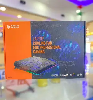 Porodo Gaming Laptop Cooling Pad With RGB LED, Touch Control, 5 Fans