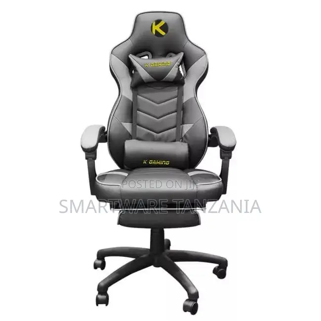 K Gaming Ergonomic Gaming Chair With Adjustable Footrest, PU Leather
