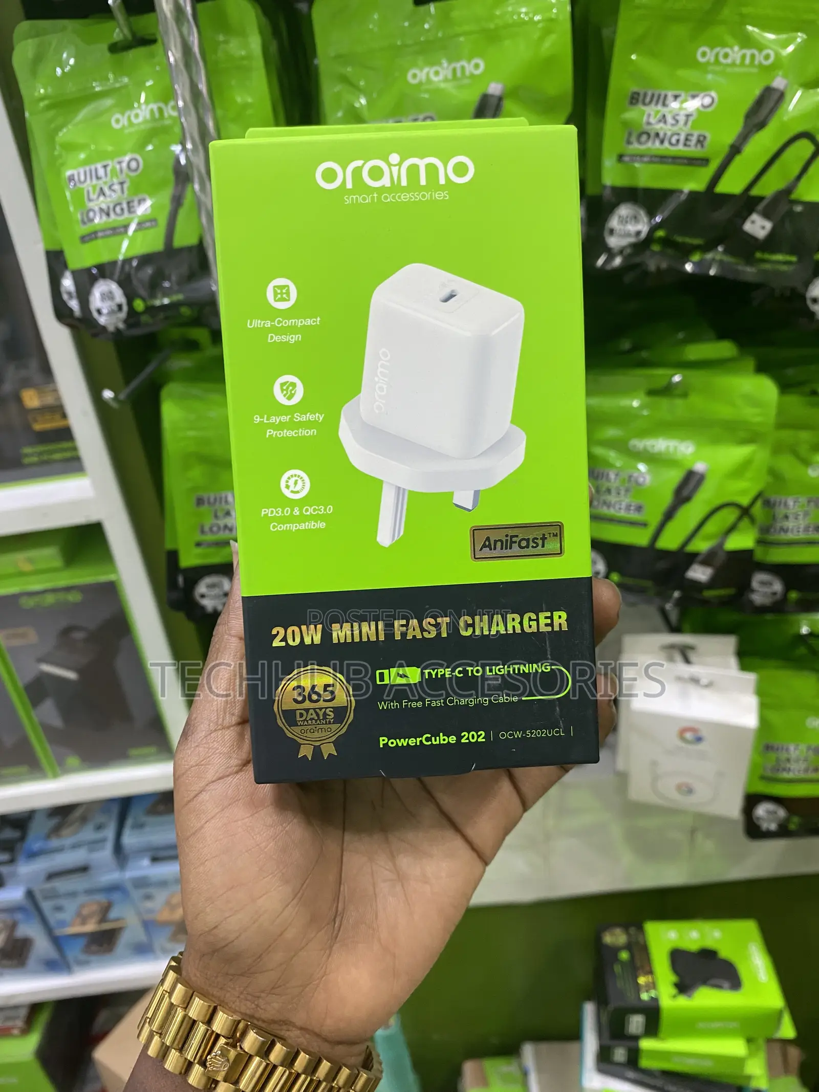 Oraimo 20w Type C to Lighting Mini Fast Charger