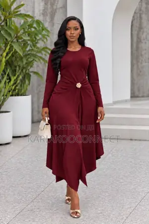 Silk Ruched Midi Dress With Floral Waist Detail