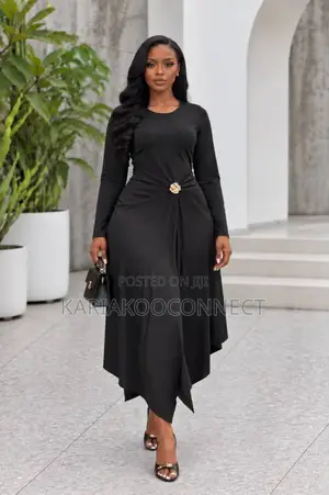 Silk Ruched Midi Dress With Floral Waist Detail