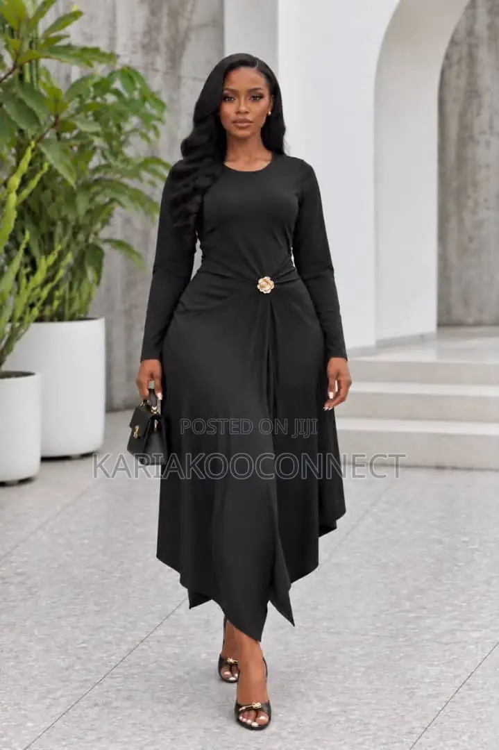 Silk Ruched Midi Dress With Floral Waist Detail