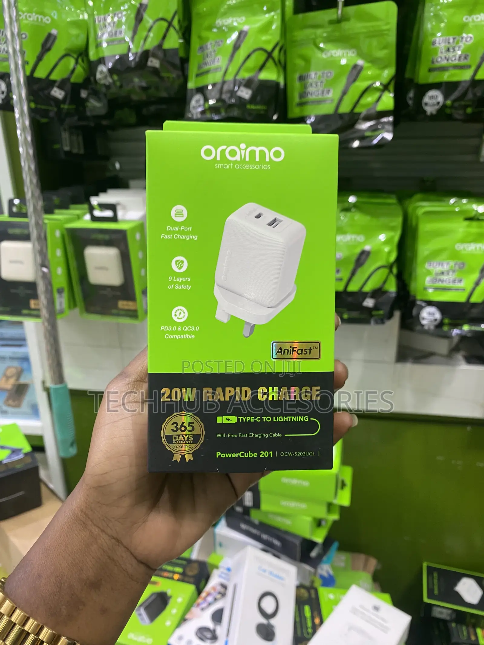 Oraimo 20W Rapid Charger – Lightning