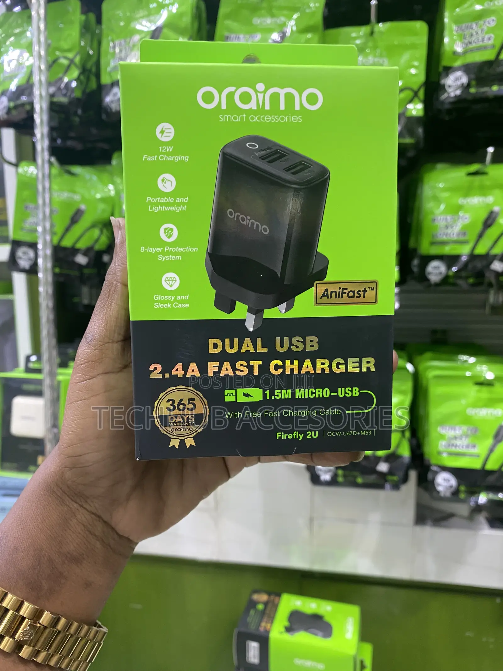 Oraimo Firefly 2U Dual USB Fast Charger