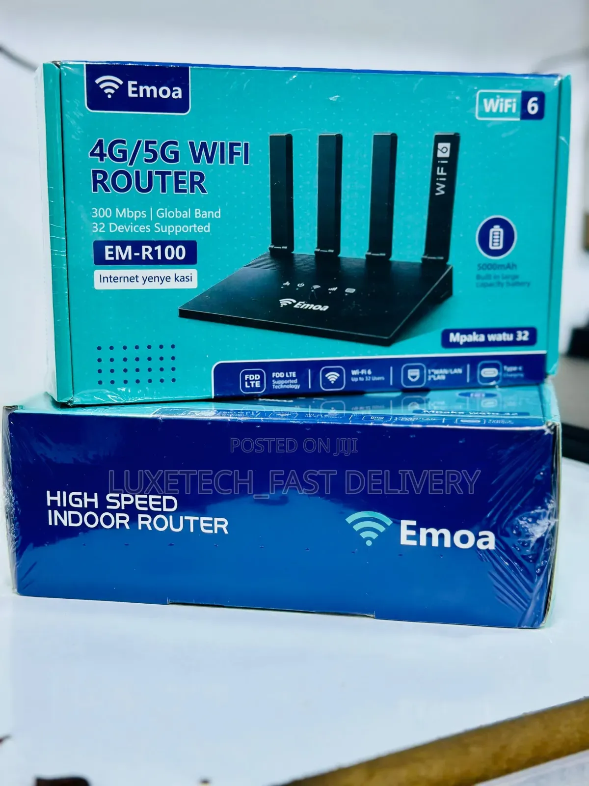 Emoa EM-R100 4g/5g WiFi 6 Router – 300Mbps for 32 Devices Indoor