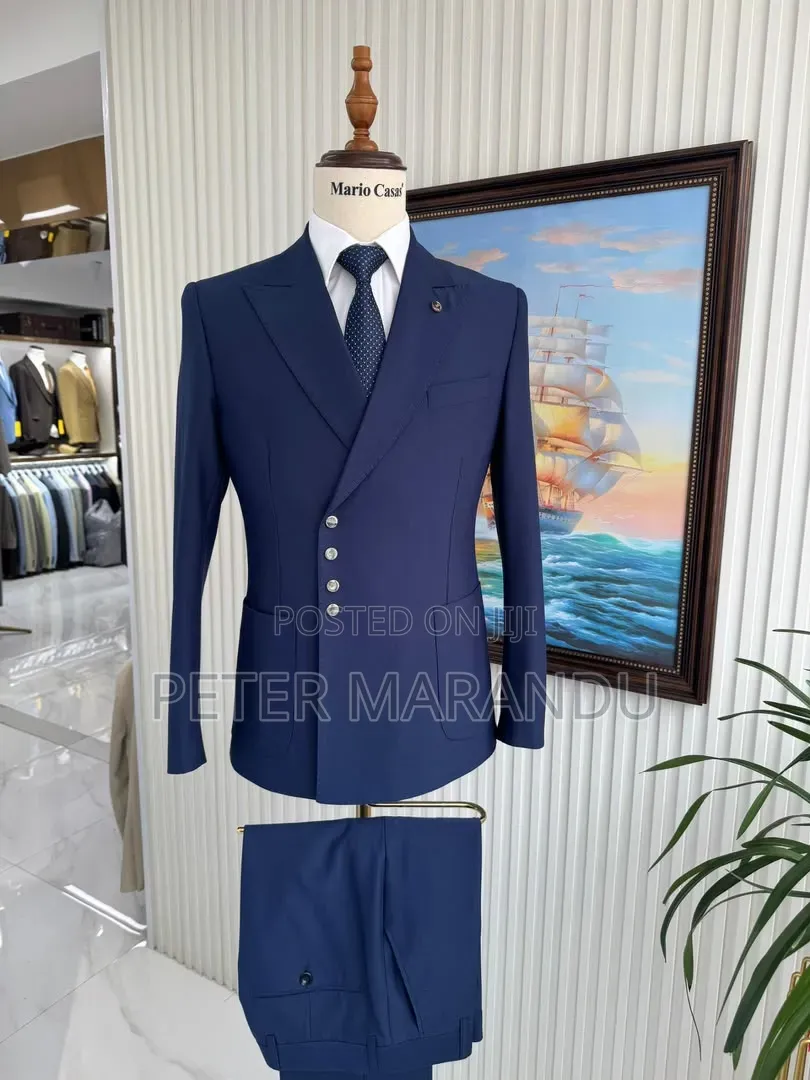 Suti Ya Kiume Ya Kifahari Ya Vipande Viwili (Premium Royal Navy Blue