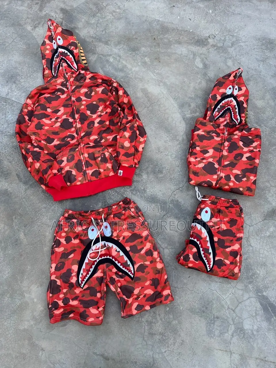 Bape Shark Full Zip Hoodies and Matching Short Collection