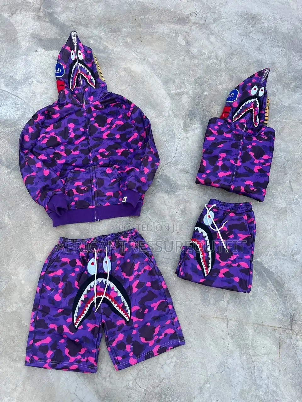 Bape Shark Full Zip Hoodies and Matching Short Collection