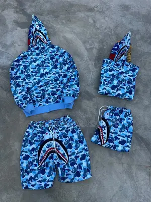 Bape Shark Full Zip Hoodies and Matching Short Collection