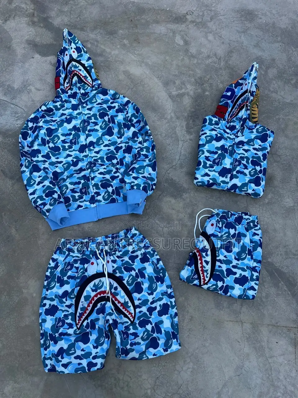 Bape Shark Full Zip Hoodies and Matching Short Collection