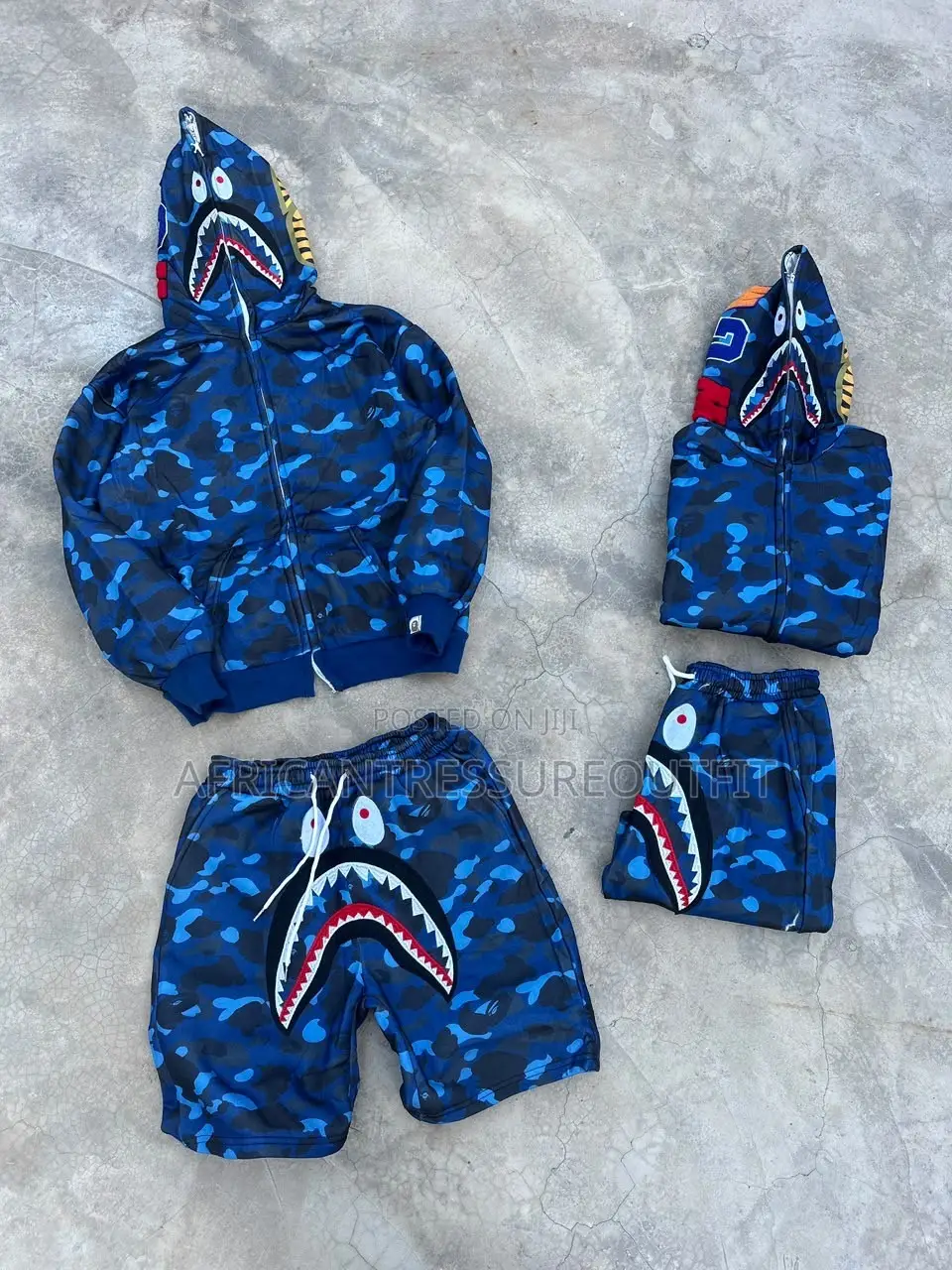 Bape Shark Full Zip Hoodies and Matching Short Collection