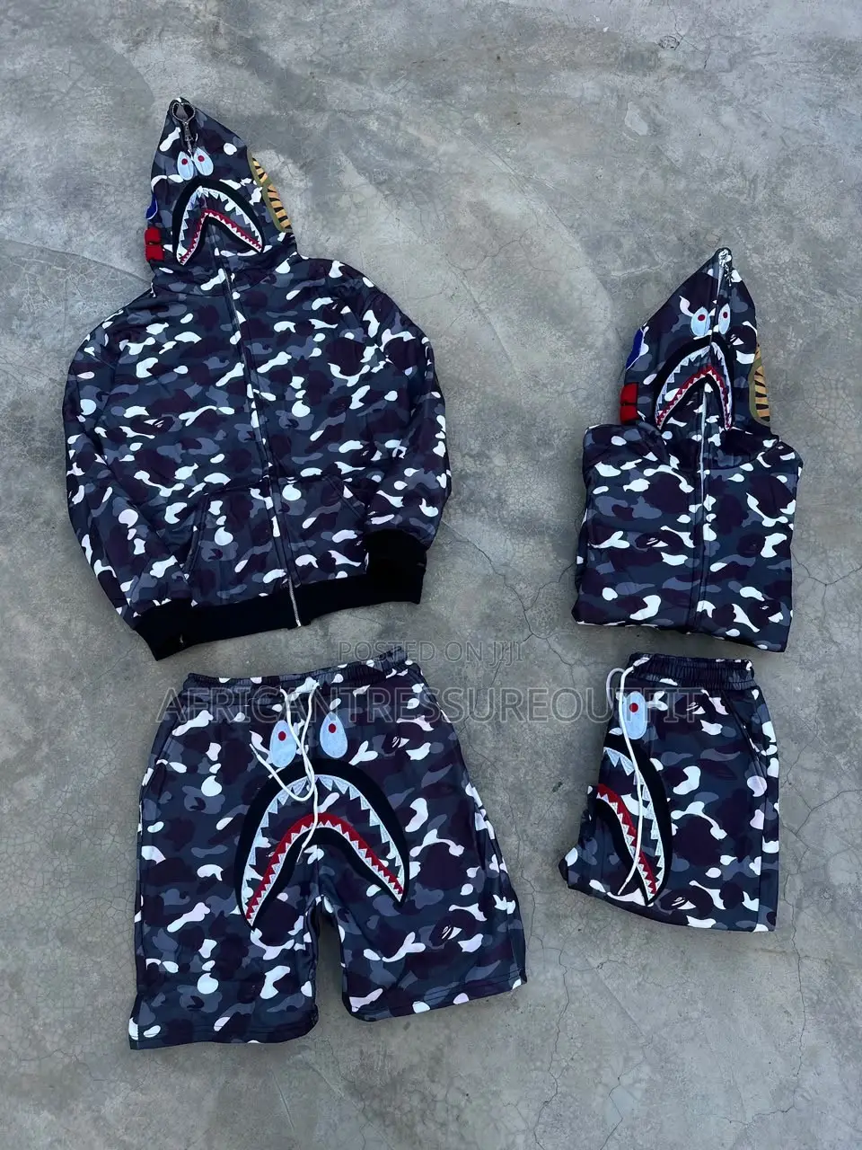 Bape Shark Full Zip Hoodies and Matching Short Collection