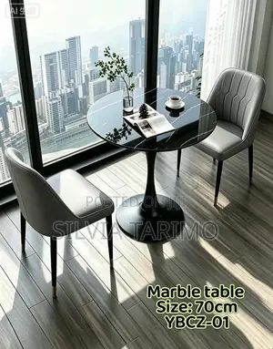 Modern Round Marble Dining Table – 70cm