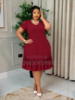 Ruffle Hem Short-Sleeve Midi Dress