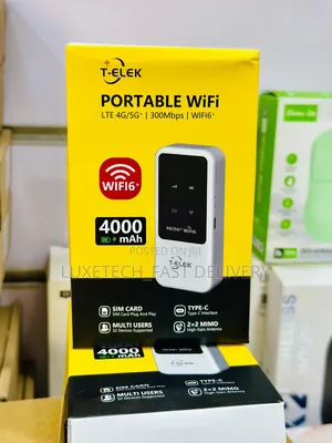 T-Elek Portable WiFi 6 Router – 4g/5g MiFi Hotspot for 32 Devices