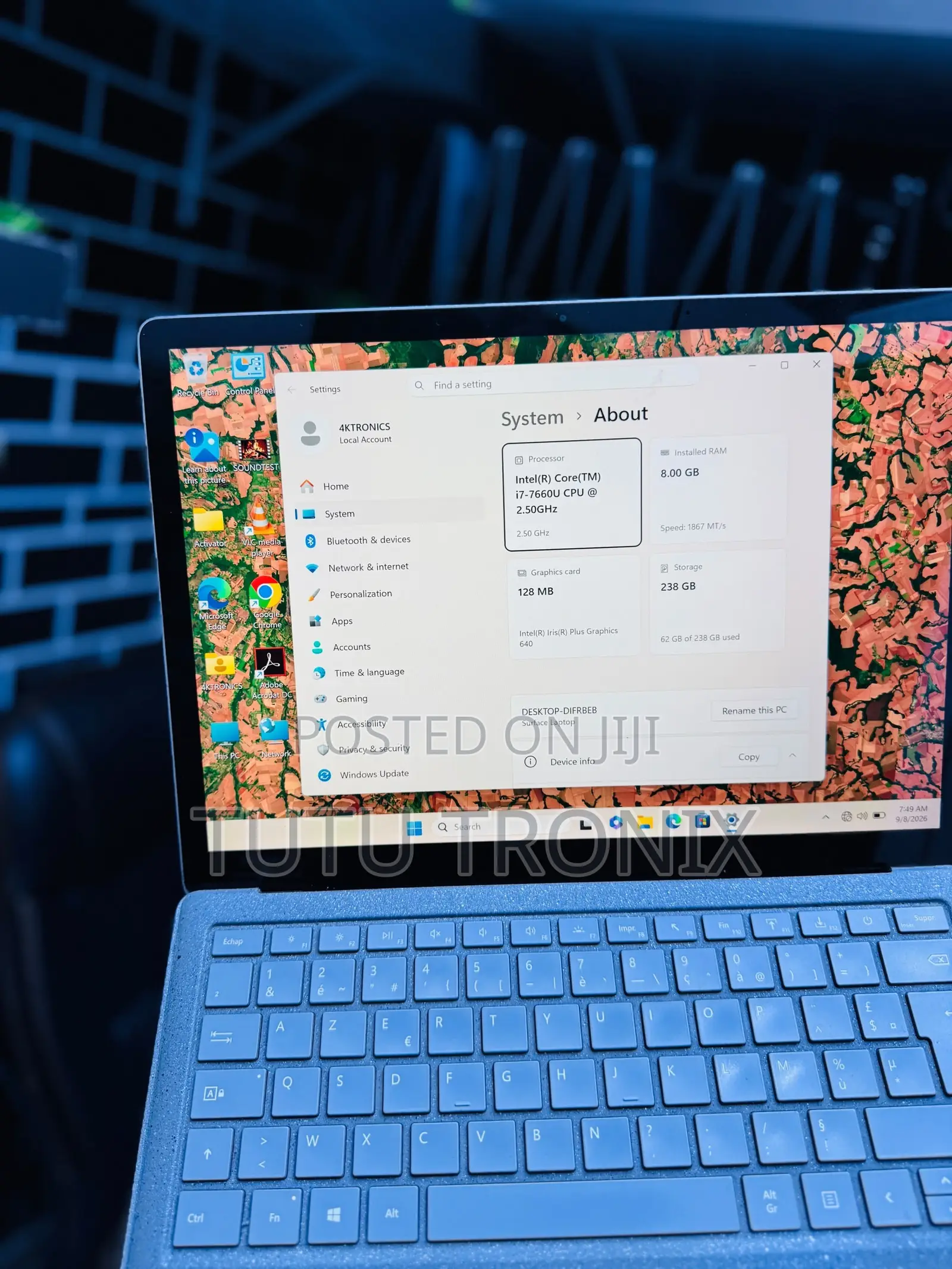 Laptop Microsoft 8GB Intel Core i7 SSD 256GB