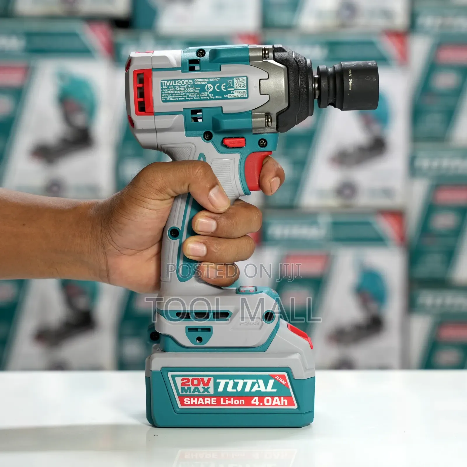 Total Cordless Impact Wrench 20V, 550Nm (TIWLI2055)