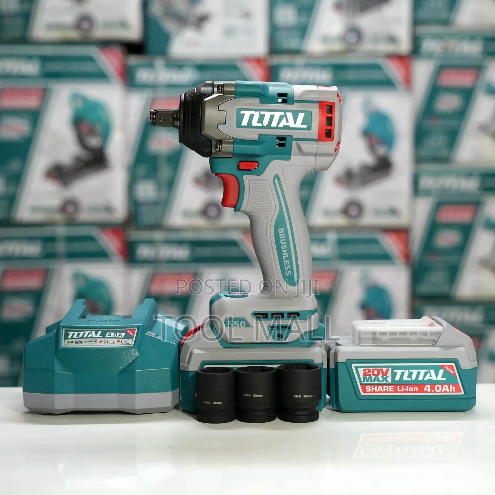 Total Cordless Impact Wrench 20V, 550Nm (TIWLI2055)