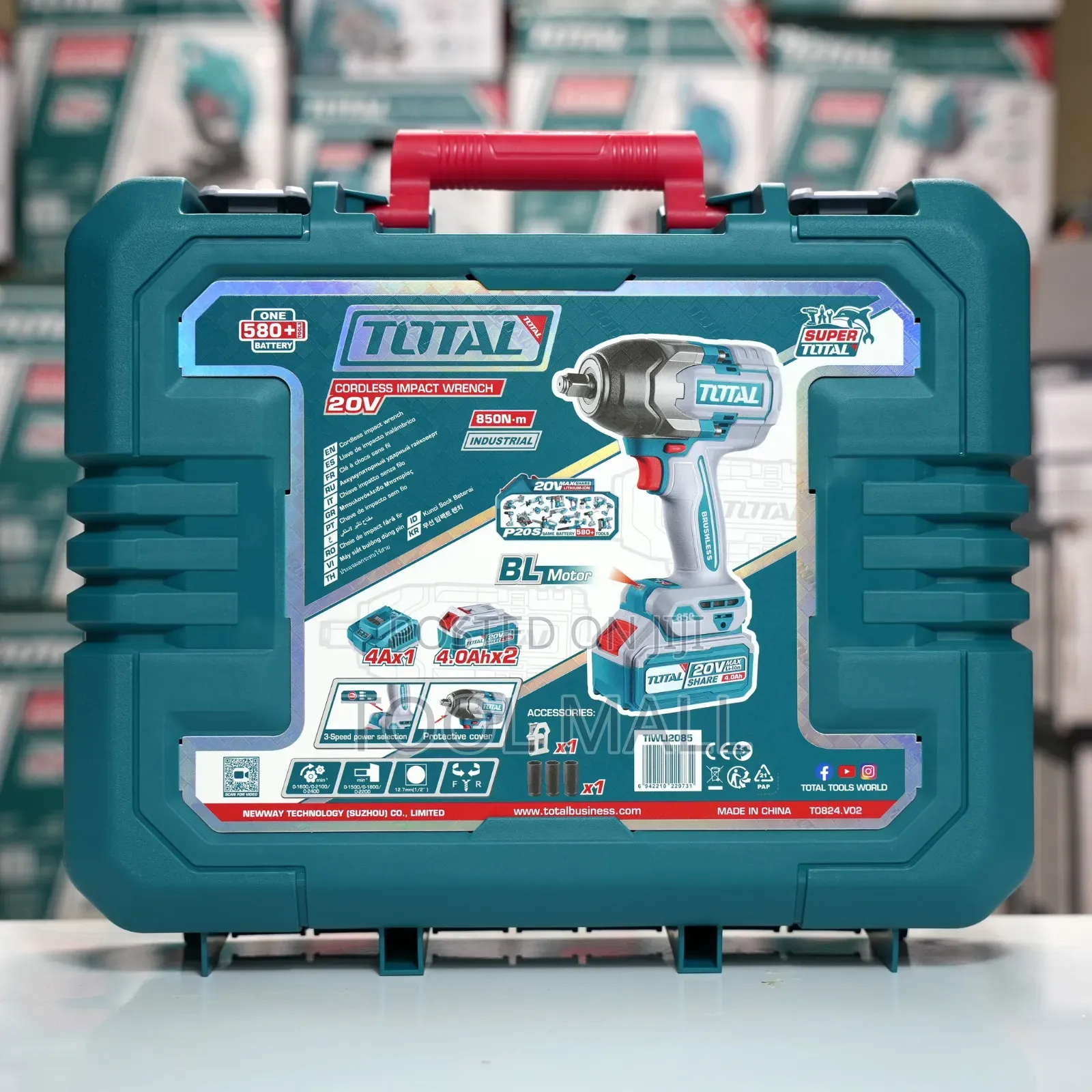 Total Cordless Impact Wrench 20V, 850Nm (TIWLI2085)
