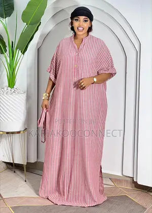 Kaftan Maxi Dress With Shirt-Collar Placket